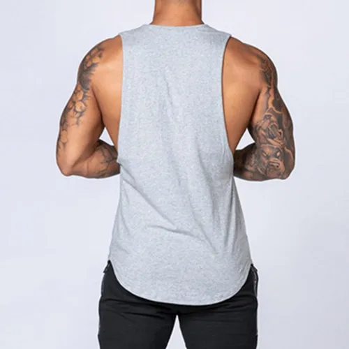 Vista 4 de LONGBIDA Camisetas sin mangas para hombre, camiseta de gimnasio sin mangas, para culturismo, fitness, muscular, camisetas