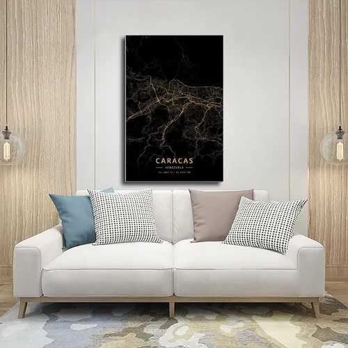 Vista 5 de Caracas Venezuela - Póster en lienzo para decoración de dormitorio, paisaje deportivo, oficina, habitación, regalo, sin marco, 12 x 18 pulgadas