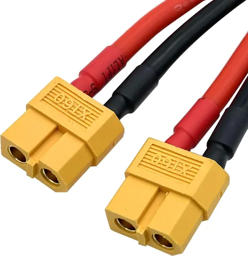 Vista 5 de 2 paquetes XT60 Paralelo Y Splitter Conector de batería 12AWG Cable Doble Extensión Y Divisor Macho a 2 Hembra para RC Quadcopte Multirotors RC LiPo