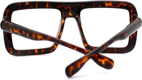 Vista 4 de Lentes cuadrados gruesos y transparentes, marco de lentes de gran tamaño, moda