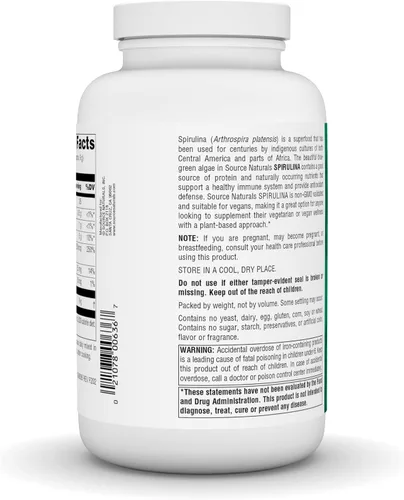 Vista 3 de Source Naturals Spirulina - para el apoyo del sistema inmunológico - 8 oz en polvo