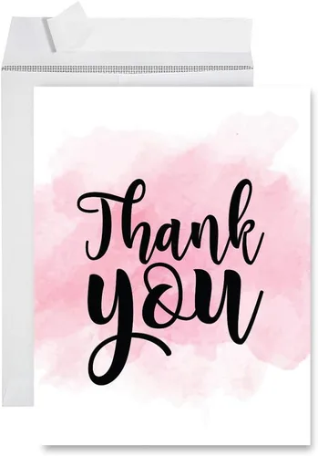 Vista 24 de Andaz Press Social Distancing Thank You - Tarjeta jumbo de 8.5 x 11 pulgadas, AF esencial, tarjeta de felicitación de agradecimiento en blanco