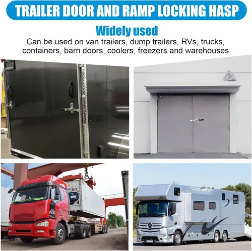 Vista 7 de Cerradura de puerta de remolque de carga para rampa candado Race Bar Lock Handle Pestillo de puerta de remolque Cerradura de leva