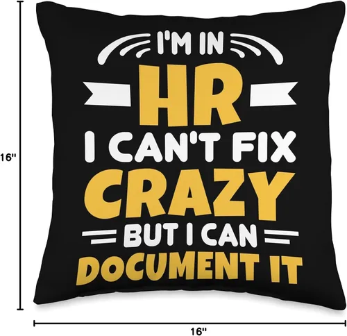 Vista 4 de Gifts for HR Manager & Human Resources Team Fix Crazy But Can Document It - Almohada de gestión de recursos humanos, 16 x 16 pulgadas, multicolor