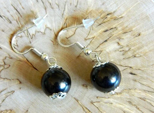 Vista 3 de ARETES SHUNGITE 0.472 in perlas