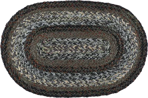 Vista 3 de Colección trenzada prémium Night Shadow Estilo primitivo, rústico, campestre Yute/algodón 30 días sin riesgo Alfombra