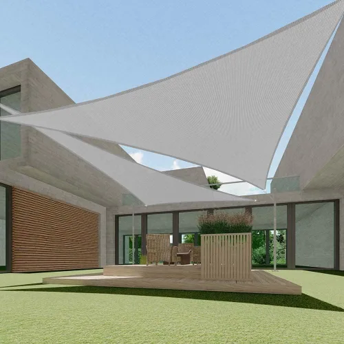 Vista 12 de ECOOPTS - Toldo de vela triangular de 0.6 x 0.6 x 0.6 m, de polietileno de alta densidad, para sombra, toldo para pérgola, cubierta para patio al
