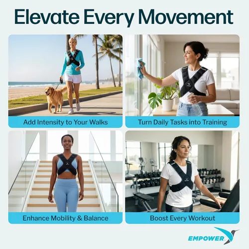 Vista 7 de EMPOWER Weighted Vest for Women with Reflective Strips – Fixed 8lbs, Adjustable 4-10lbs (4 in1) or Adjustable10-16lbs (4 in 1), Strengthen Muscles