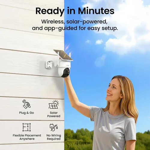 Vista 9 de aosu Total-Watch Classic AI Suite, cámara de seguridad solar 3K