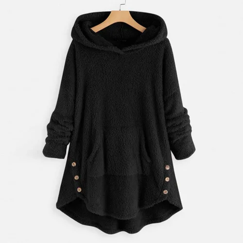 Vista 2 de ZJRXM Sudadera con capucha de forro polar para mujer de manga larga informal cómoda linda para adolescentes y niñas