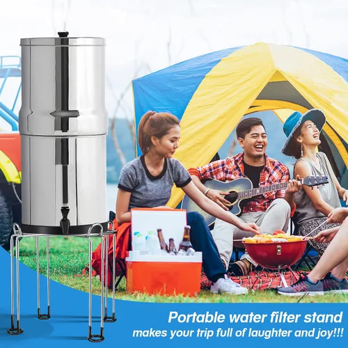 Vista 4 de Dreyoo Soporte de filtro de agua de 8 pulgadas de alto por 9 pulgadas de ancho compatible con el sistema de filtro de agua Berkey, soporte de acero