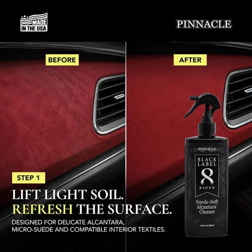 Vista 3 de Pinnacle Black Label Alcantara® Limpiador y protector suave de gamuza Limpia y protege suavemente superficies delicadas de microfibra y gamuza