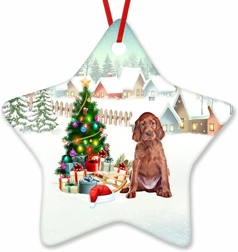 Vista 130 de Prezzy Airedale Terrier - Adorno para decoración de árbol de Navidad, regalos lindos para amantes de los perros, para familiares y amigos, nuevo