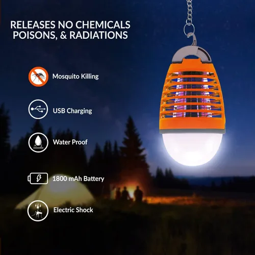 Vista 7 de Himalayan Glow Bombilla eléctrica 2 en 1 para exterminador de insectos, linterna de campamento al aire libre recargable con exterminador