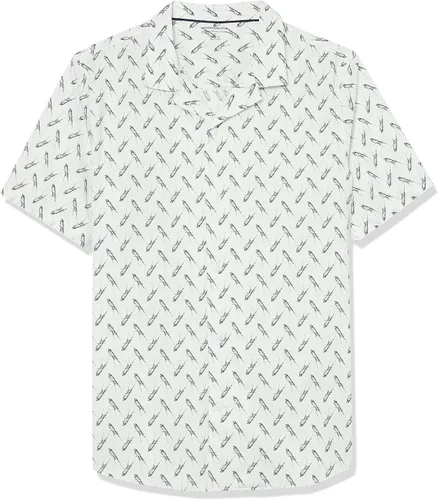 Vista 6 de Tienda Essentials Camisa de algodón con botones y manga corta para hombre
