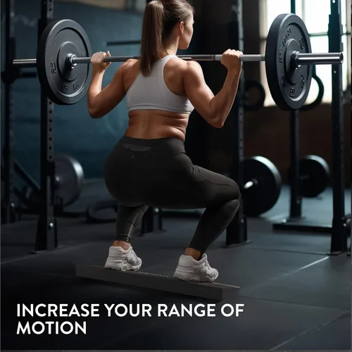 Vista 2 de Navaris Bloque de cuña para sentadillas, estirador largo para pies y pantorrillas, bloque de yoga duradero también para gimnasia, tabla inclinada