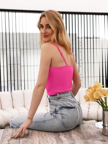 Vista 107 de Camisa Attraco de algodón, con tirantes estilo espagueti, con brasier incorporado, 2 paquetes, para mujer