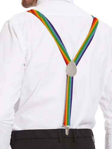 Vista 60 de habibee Color sólido para hombre en forma de Y con clips fuertes tirantes ajustables