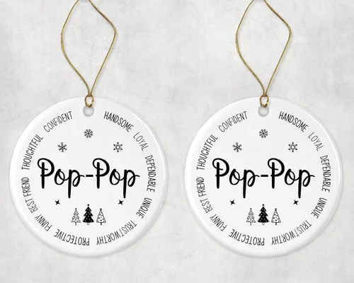 Vista 3 de Descriptive Pop-Pop Ornament, Best Pop-Pop Ever Christmas Ornament, Pop-Pop Xmas Keepsake Gift from Daughter Or Son, New Pop-Pop Ornament Gift
