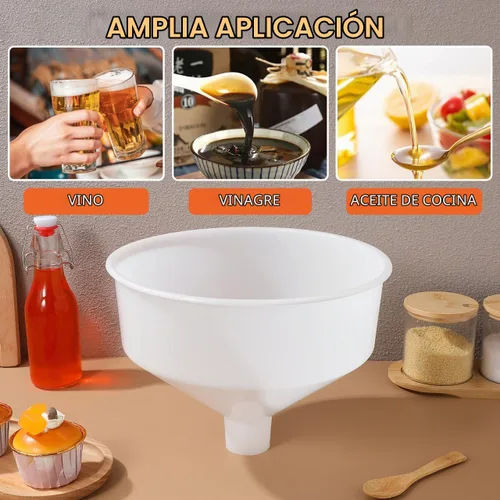 Vista 7 de Cabilock Embudo de cocina grande de boca ancha de plástico para llenado de bebidas de aceite de cerveza, herramienta de vertido sin derrames