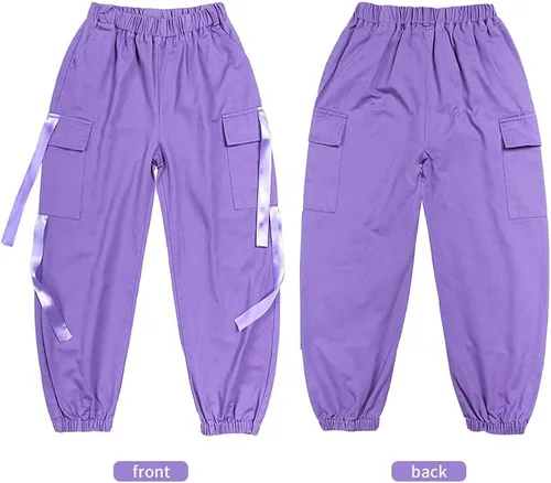 Vista 4 de Pantalones cargo de algodón para niños y niñas, sueltos, para baile de hip hop