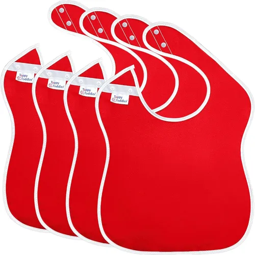 Vista 12 de Baberos grandes impermeables Colección Primary - 4pk, 12pk, 48pk