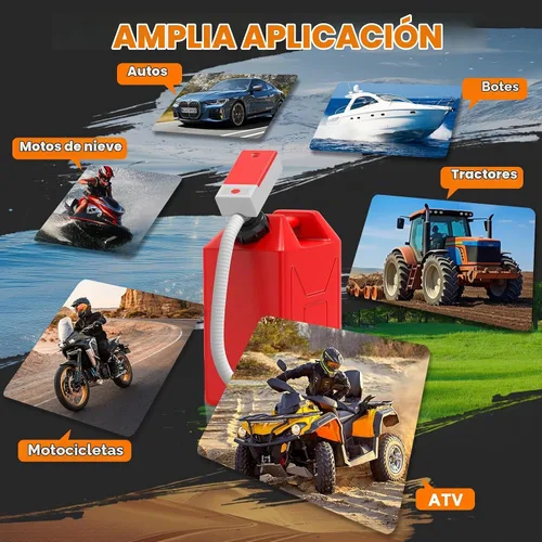 Vista 7 de Bomba automática de transferencia de combustible con sensor de parada automática, bomba de gasolina portátil rápida y segura con 3 adaptadores