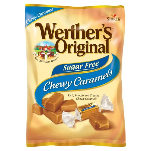 Vista 8 de Werther's Original Caramelo masticable sin azúcar, bolsas de 1.46 onzas (paquete de 12)