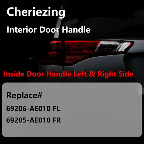Vista 4 de Cheriezing Tirador de puerta interior gris compatible con Sienna 2004-2010 mango interior repuesto # 69206-AE010 FL, 69205-AE010 FR Juego de 2