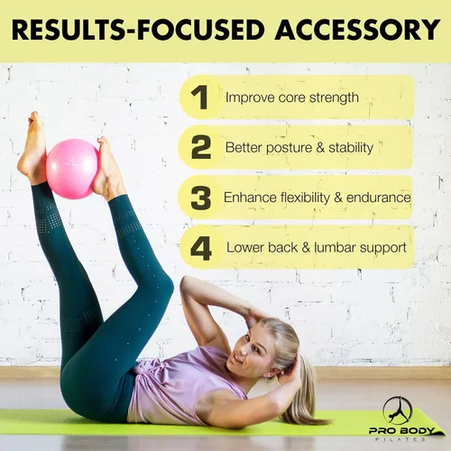 Vista 9 de ProBody Pilates Mini Pelota de Ejercicio con Bomba - Pelota de Entrenamiento de 9 Pulgadas para Estabilidad, Barra, Yoga, Núcleo y Terapia Física