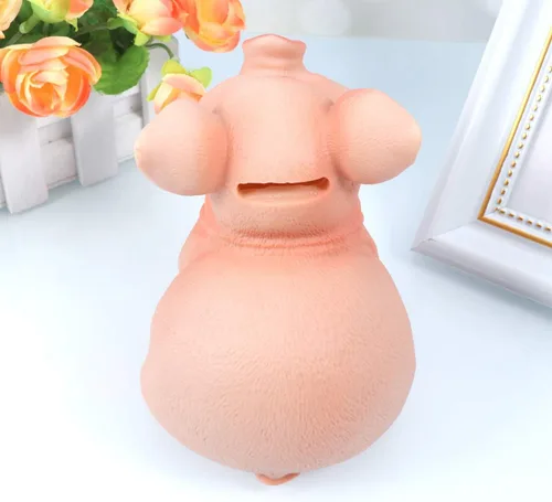 Vista 9 de Hucha artesanal de resina para niños y niñas, caja de dinero para niños y niñas, alcancía, decoración de cerdo, regalo de cumpleaños