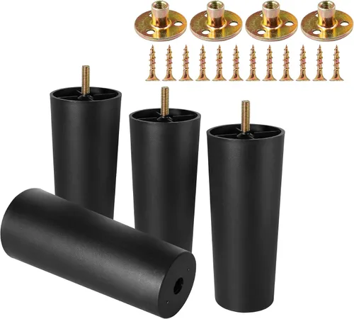 Vista 17 de 4 patas de sofá de plástico de 1-1/2 pulgadas con tuerca de placa, perno M8-1.25, ensanchar