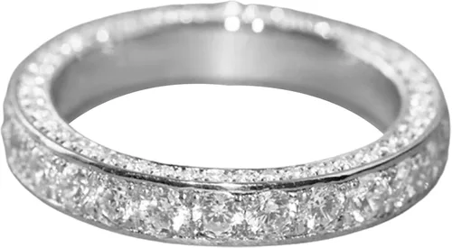 Vista 32 de Iumer - Anillo de zircón de dos piezas con incrustaciones de diamantes de imitación artificiales para mujer, talla 6-10.