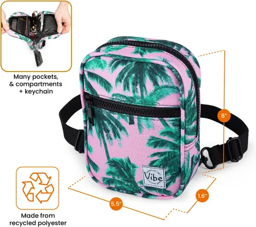 Vista 2 de Vibe Festival Gear Bolso bandolera pequeño para mujeres y hombres, multiuso 5 en 1 de (rPET), bolsa de cinturón de poliéster reciclado, mochila