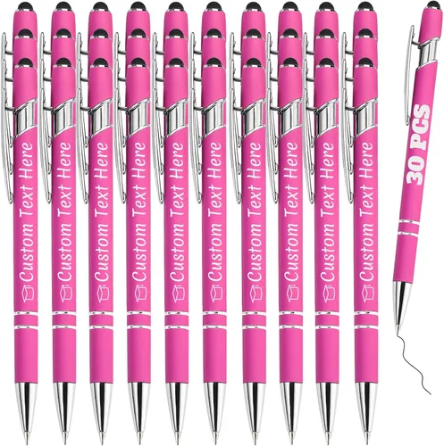 Vista 53 de Bolígrafos personalizados a granel 10 con nombre, grabados con punta de lápiz, bolígrafos de bola personalizados de escritura suave, regalos