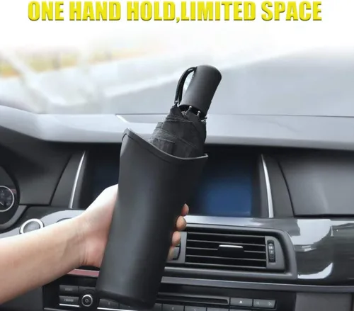 Vista 3 de PME Caja de almacenamiento multifunción para paraguas de coche, cubos de basura para asiento trasero, organizador colgante para reposacabezas