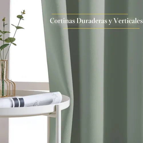 Vista 5 de NICETOWN - Juego de 2 paneles de cortinas opacas de 72 pulgadas de largo con ojales, cortinas sólidas con aislamiento térmico para oscurecimiento