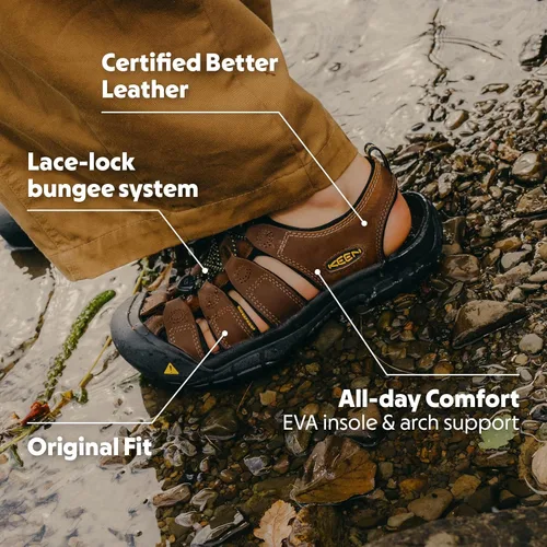 Vista 3 de KEEN Newport Sandalias de agua con puntera cerrada para hombre Bison