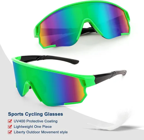 Vista 3 de YuJian Gafas de ciclismo para mujeres y hombres, protección UV, gafas de sol deportivas al aire libre para béisbol, pesca, correr, sombra