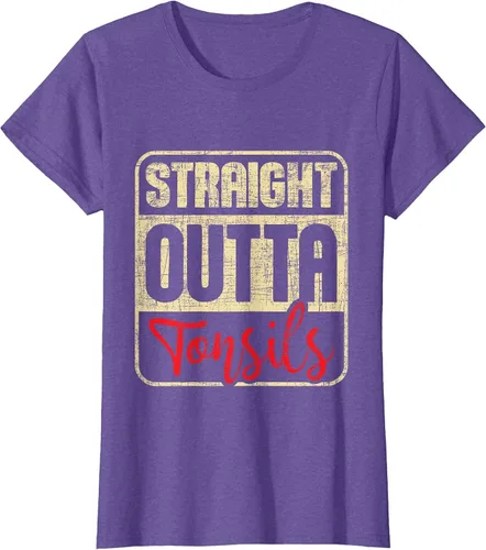 Vista 7 de Straight Outta Amígdalas - Camiseta de recuperación de cirugía de eliminación de amígdalas Asphalt Grey