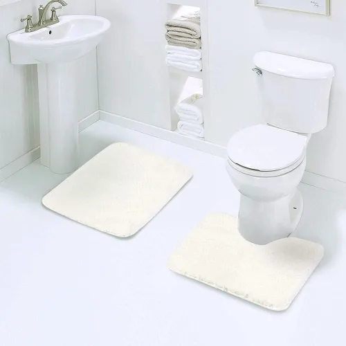 Vista 11 de Walensee - Juego de tapete antideslizante para baño, mullido, de suave microfibra, absorbente de agua, lavable a máquina, alfombra de felpa gruesa