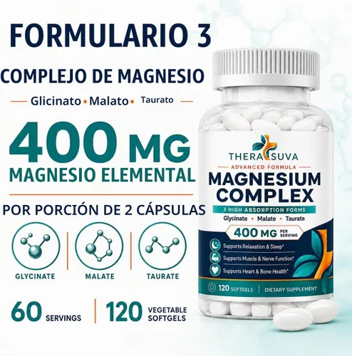 Vista 6 de Complejo de magnesio elemental, alta absorción 120 cápsulas blandas