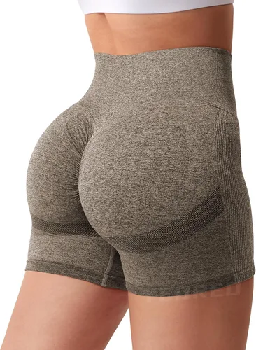 Vista 5 de YEOREO - Shorts de ciclismo para mujer, sin costuras, con cintura alta, para entrenamiento, yoga y gimnasio, estilizan tu figura