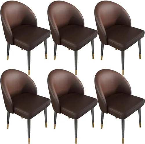 Vista 33 de YVYKFZD Juego de sillas de comedor, silla de comedor de cuero con respaldo curvo, sillas de cocina sin brazos, silla auxiliar tapizada cómoda
