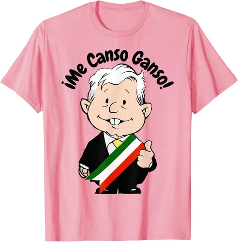 Vista 72 de AMLO Amlito Me Canso Ganso - Camiseta con diseño de dibujos animados mexicanos Gris Oscuro