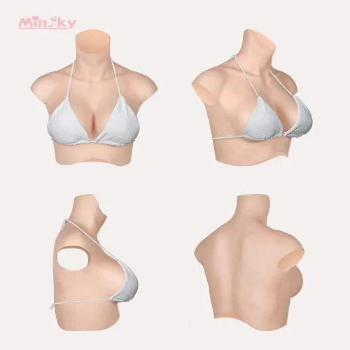 Vista 2 de Realistic Silicone Breastplate B-H CUP Breast Forms for Crossdressers Drag Queen Mastectomy Transgender 7G