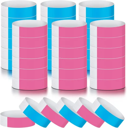 Vista 19 de Epakh 600 muñequeras de papel neón, colores surtidos Pulseras impermeables para fiestas de eventos, banda adhesiva para control de entrada