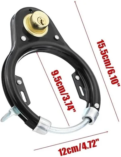 Vista 2 de Leadigol Cerraduras de bicicleta de acero con llave,Cerradura de bicicleta de bicicleta portátil para bicicleta,Cerradura de rueda de ciclismo