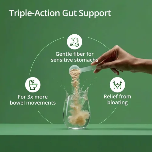 Vista 3 de Metagenics UltraFlora Fibra, Prebiótico y Probiótico - Suplemento de fibra dietética en polvo - Apoya la regularidad intestinal, el equilibrio