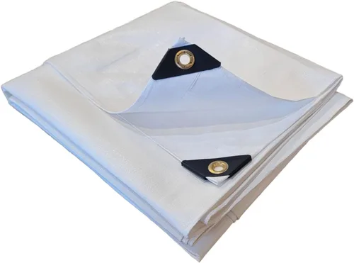 Vista 5 de H.D. White Tarp Ultra Thick 16 Mil (Exact Sizes) (4' X 6')